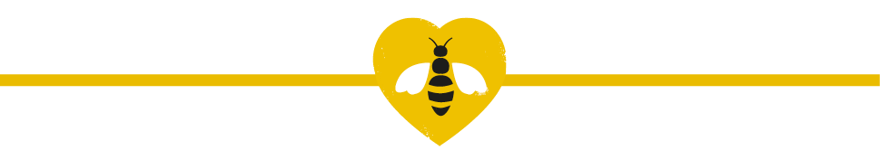 Bee icon with line