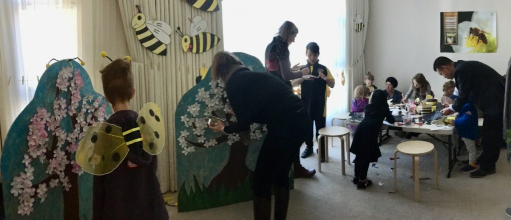 The Embassy of the Republic of Slovenia was buzzing with bees pollinating the apple trees and other bee related activities.