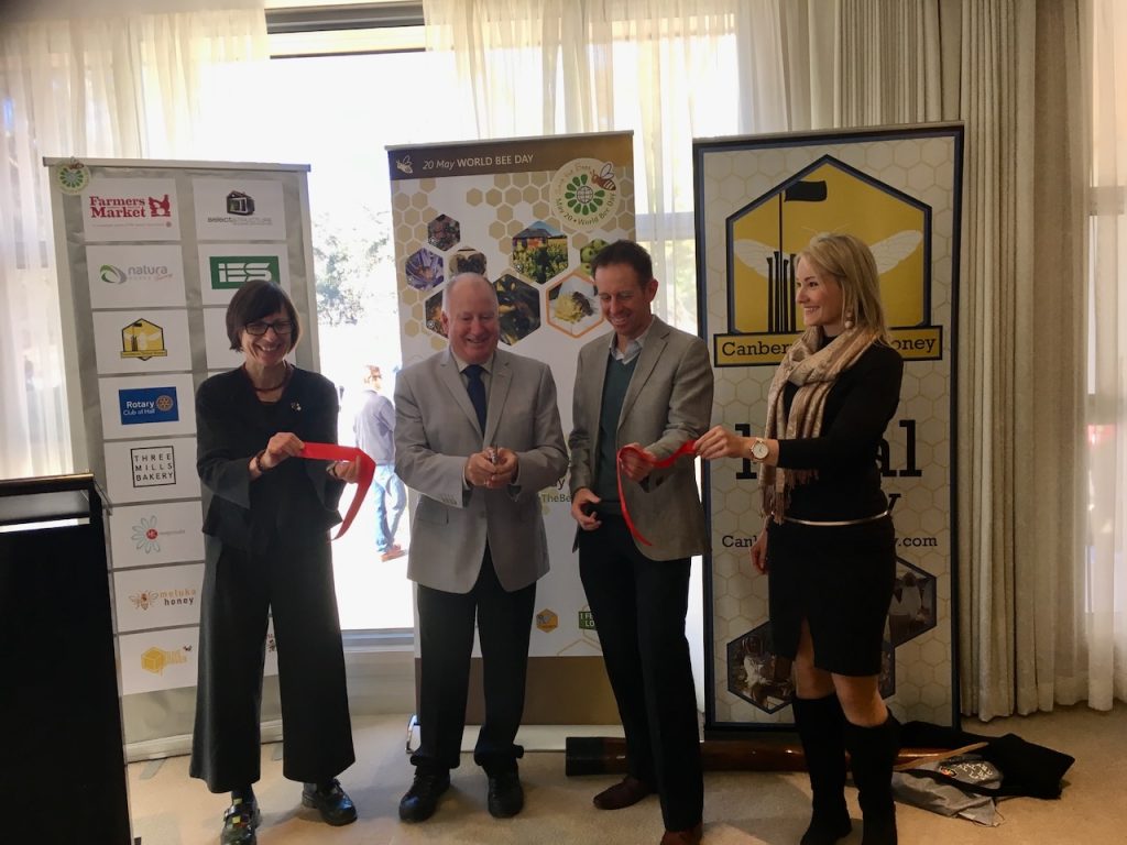 L-R
Launching the inaugural World Bee Day celebration at the Embassy of the Republic of Slovenia 20 May 2018